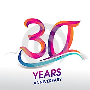 30th Years Anniversary celebration logo, birthday vector design