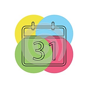 31 day Calendar icon. vector