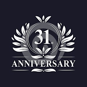 31 years Anniversary logo, luxurious 31st Anniversary design celebration
