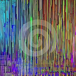 311 Pixelated Glitch: A glitchy and abstract background featuring pixelated glitch effects in vibrant and distorted colors that