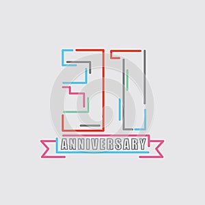 31th Years Anniversary Logo Birthday Celebration Abstract Design Vector