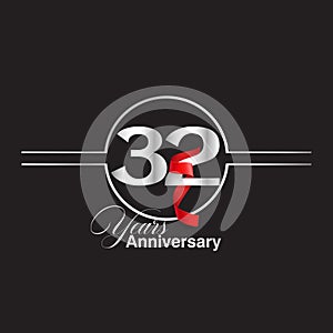 32 Year Anniversary celebration Vector Template Design Illustration