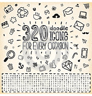 320 Doodle Icons Universal Set