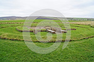 3200 BC Barnhouse Neolithic Village on Mainland Orkney, Scotland , UK