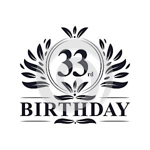 33 years Birthday logo, 33rd Birthday celebration