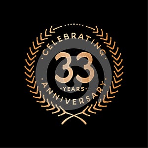 33 years design template. 33rd vector and illustration