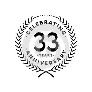 33 years design template. 33rd vector and illustration