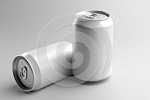 330ml Soda Can White Blank 3D Rendering Mockup