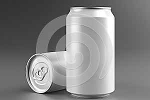 330ml Soda Can White Blank 3D Rendering Mockup