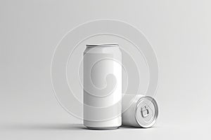 330ml Soda Can White Blank 3D Rendering Mockup