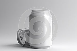 330ml Soda Can White Blank 3D Rendering Mockup