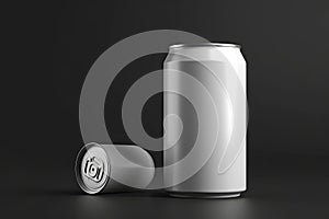 330ml Soda Can White Blank 3D Rendering Mockup