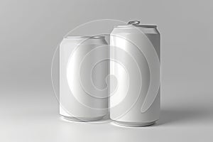 330ml Soda Can White Blank 3D Rendering Mockup