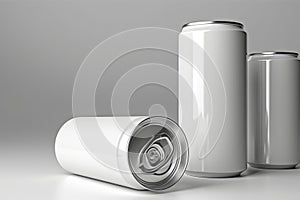 330ml Soda Can White Blank 3D Rendering Mockup