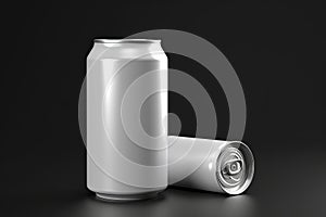 330ml Soda Can White Blank 3D Rendering Mockup