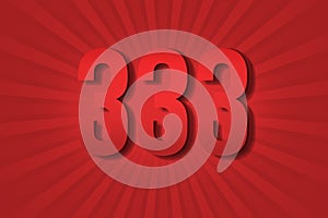 333 three hundred and thirty-three Number design element decoration poster. reward