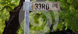 33rd Ave Street Name Sign