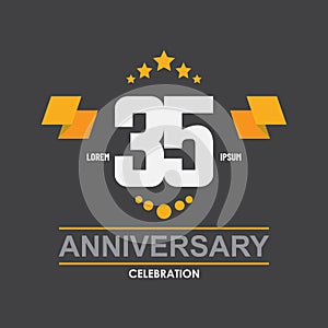 35 anniversary celebration vector concept template design