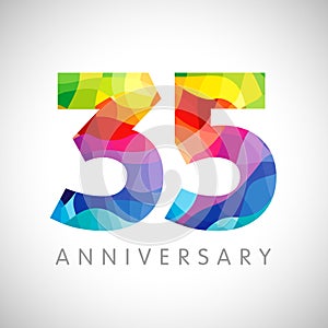 35 anniversary colorful facet logo