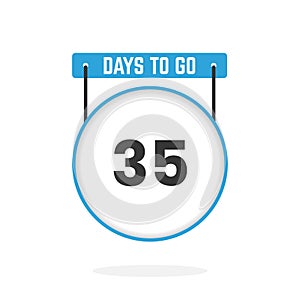 35 Days Left Countdown for sales promotion. 35 days left to go Promotional sales banner