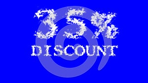 35% discount cloud text effect blue isolated background