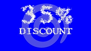 35% discount cloud text effect blue isolated background