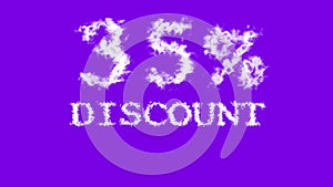 35% discount cloud text effect violet isolated background