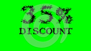 35% discount smoke text effect green isolated background