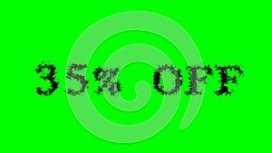 35% Off smoke text effect green isolated background