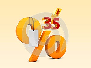 35 Off Special offer sale 3d illustration. Discount offer price symbol