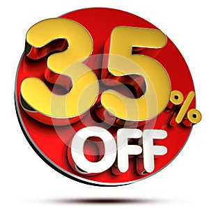 35 percent off 3D.with Clipping Path.