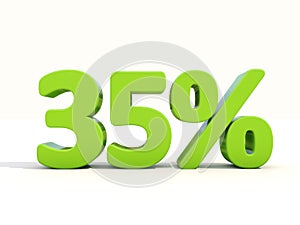 35% percentage rate icon on a white background