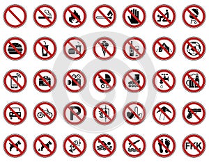 35 Prohibition & Warning Signs - Iconset
