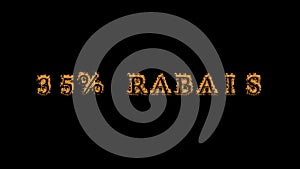 35% rabais fire text effect black background