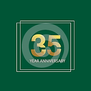 35 year anniversary celebration logo. 35th design template. Vector and illustration