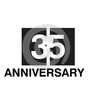 35 Year Anniversary Celebration Vector Template Design Illustration