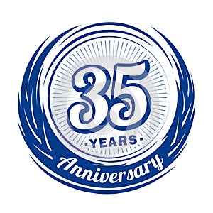 35 year anniversary. Elegant anniversary design. 35th logo.