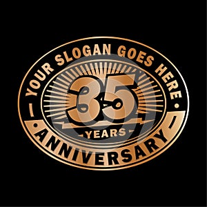 35 years anniversary celebration. 35th anniversary logo design. Thirty-five years logo.
