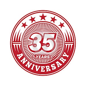 35 years anniversary celebration. 35th anniversary logo design. Thirty-five years logo.