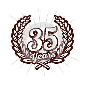 35 years anniversary celebration design template. 35th anniversary logo.