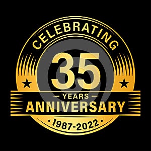 35 years anniversary celebration design template. 35th logo vector illustrations.