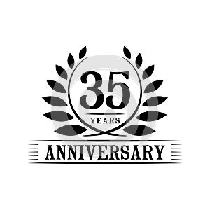 35 years anniversary celebration logo. 35th anniversary luxury design template. Vector and illustration.