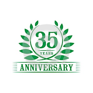 35 years anniversary celebration logo. 35th anniversary luxury design template. Vector and illustration.