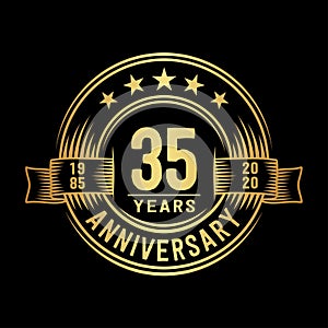 35 years anniversary celebration logotype. 35th years logo. Vector and illustration.
