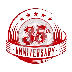 35 years anniversary design template. 35th anniversary celebrating logo design. 35years logo.