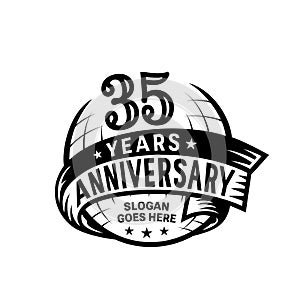 35 years anniversary design template. Anniversary vector and illustration.35th logo.