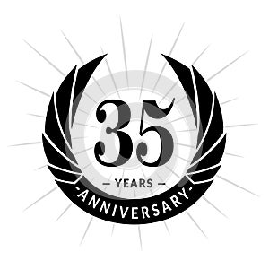 35 years anniversary design template. Elegant anniversary logo design. Thirty-five years logo.