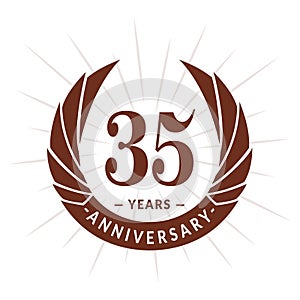 35 years anniversary design template. Elegant anniversary logo design. Thirty-five years logo.