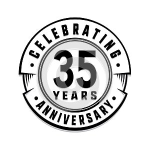 35 years anniversary logo template. 35th vector and illustration.