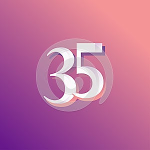 35 Years Anniversary Rainbow Number Vector Template Design Illustration